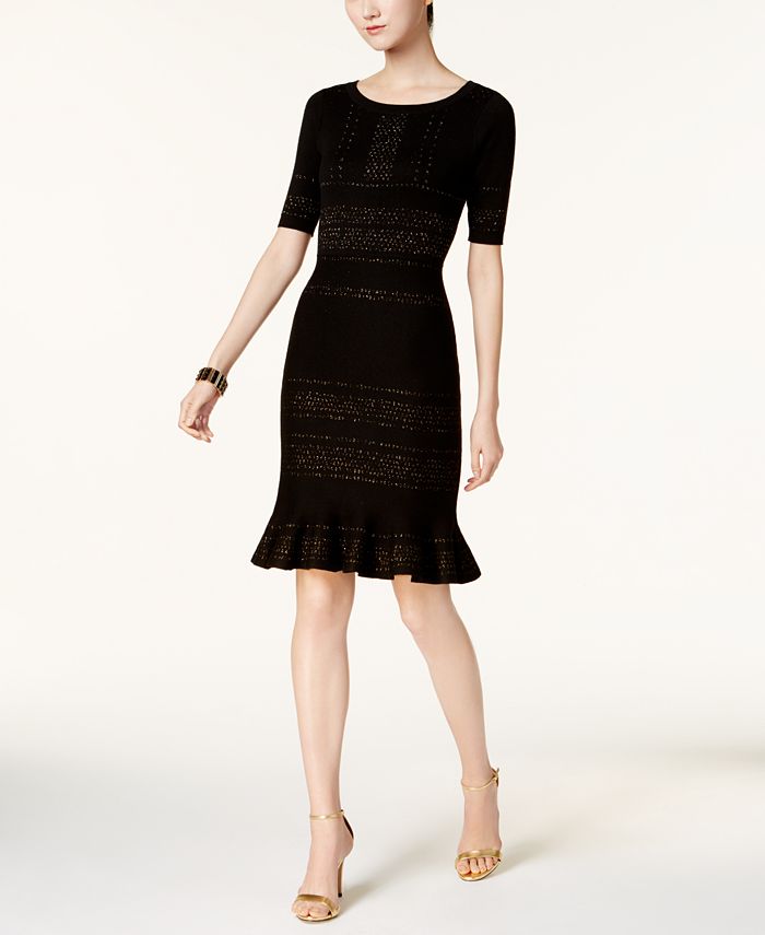 Taylor Metallic Sweater Dress Macy's