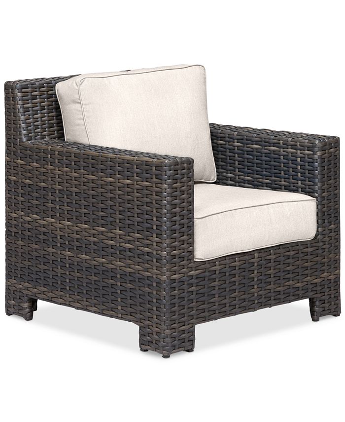 Furniture Viewport Wicker Outdoor Club Chair with Custom Sunbrella® Colors, Created for Macy's