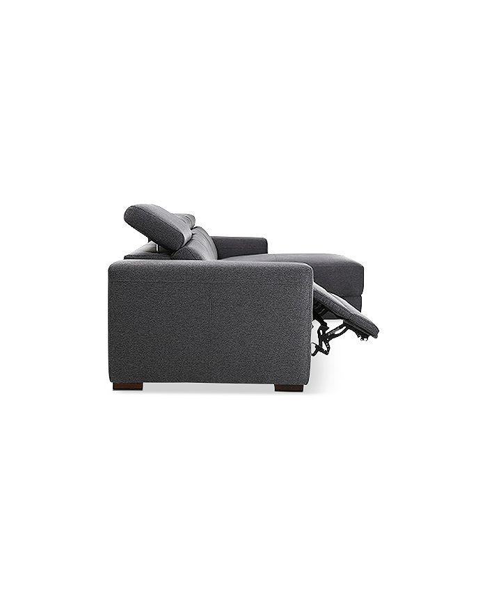 Furniture Nevio 3Pc. Fabric Sectional Sofa with Chaise, 1 Power