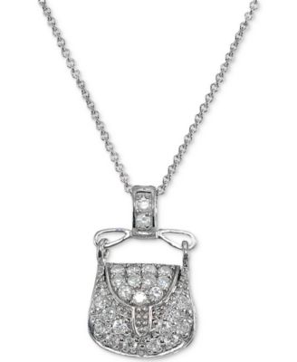Giani Bernini - Cubic Zirconia Purse Pendant Necklace in Sterling Silver