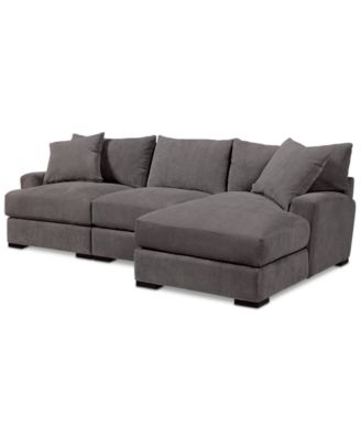 Rhyder 3-Pc. Fabric Sectional Sofa with Chaise, Created for Macy's