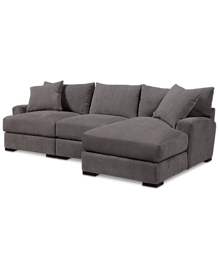 Furniture Rhyder 3Pc. Fabric Sectional Sofa with Chaise, Created for