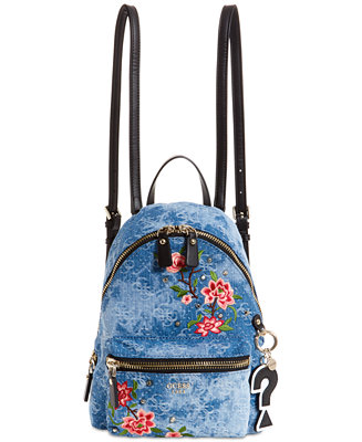 GUESS Cool School Denim Small Backpack - Macy's
