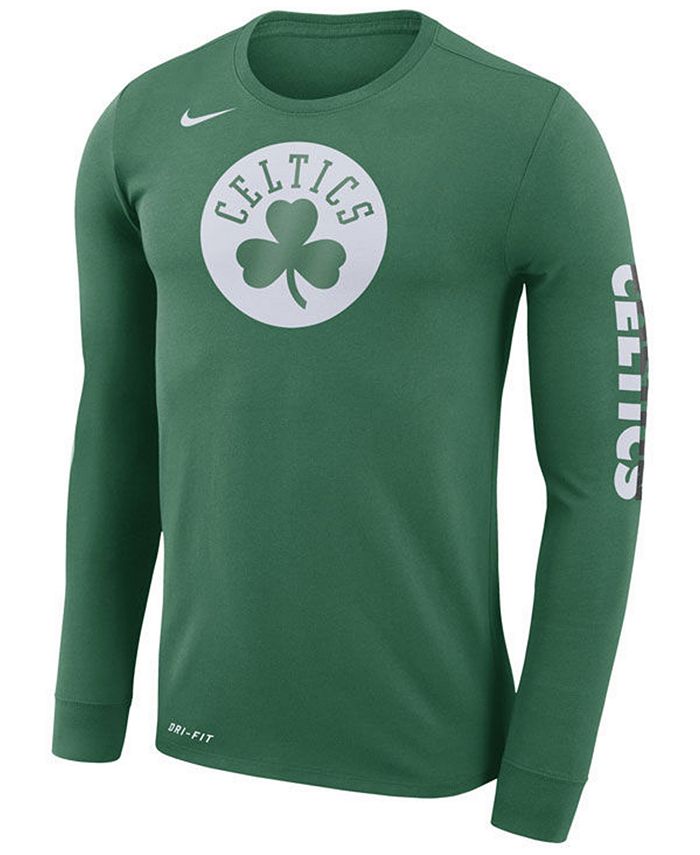 Nike Men's Boston Celtics Dri-FIT Cotton Logo Long Sleeve T-Shirt - Macy's