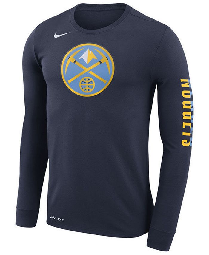 Nike Men's Denver Nuggets Dri-FIT Cotton Logo Long Sleeve T-Shirt - Macy's