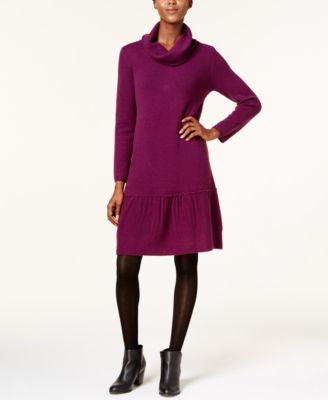 NY Collection - Petite Cowl-Neck Sweater Dress