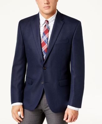 Lauren Ralph Lauren Men's Classic-Fit Ultraflex Navy Herringbone Sport Coat  & Reviews - Blazers & Sport Coats - Men - Macy's