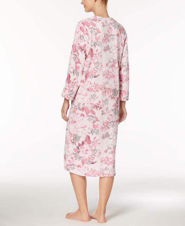 Miss Elaine FloralPrint Fleece Robe & Reviews Bras, Panties