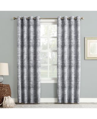Darren Distressed Woven Jacquard Blackout Grommet Curtain Panel