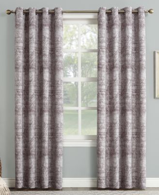 Sun Zero - Darren Distressed Textured Global Jacquard 50" x 63" Blackout Lined Grommet Curtain Panel