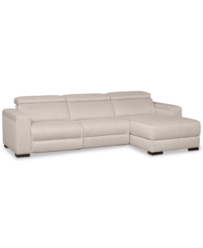 Furniture Nevio 3Pc. Fabric Sectional Sofa with Chaise, Created for
