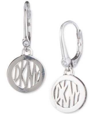 DKNY Logo Circle Drop Earrings