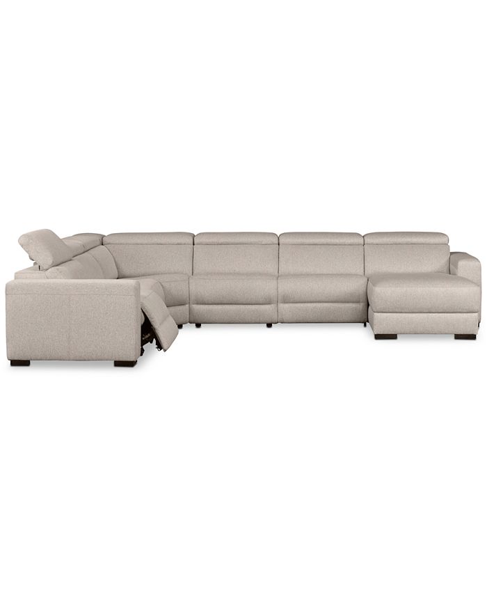 Furniture Nevio 157" 6Pc. Fabric Sectional Sofa with Chaise, Created