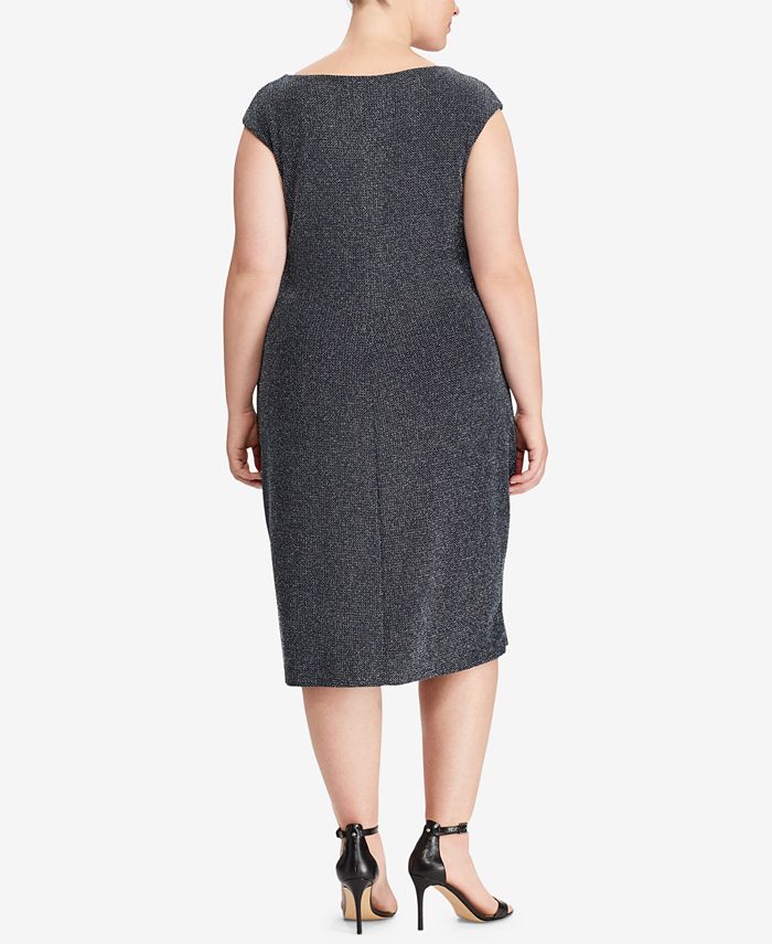 Lauren Ralph Lauren Plus Size Metallic Cowl-Neck Dress - Macy's