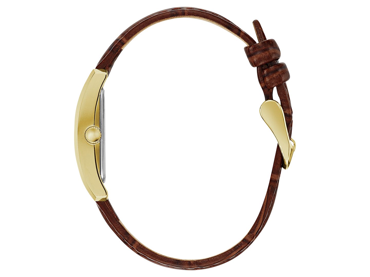 Женские часы Caravelle Brown Leather Strap Watch 21x33mm — фото 2