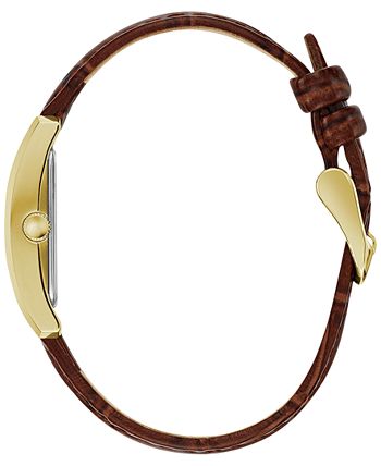 Caravelle - Women's Brown Leather Strap Watch 21x33mm