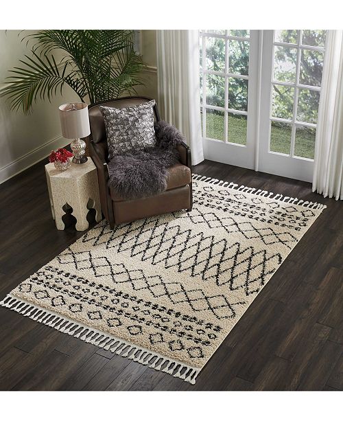 Macy's Fine Rug Gallery Rocco Shag ROC02 Cream 7' 10" x 10' 6" Area Rug & Reviews Rugs Macy's