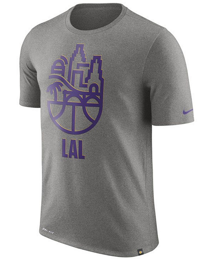 Nike Men's Los Angeles Lakers Dri-FIT Driblend Cityscape T-Shirt - Macy's