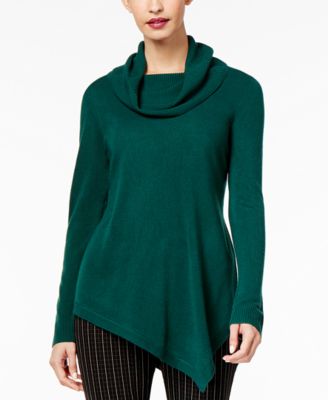 NY Collection Cowl Neck Asymmetrical Hem Sweater Macy s