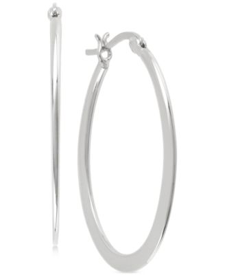 Touch of Silver - Flat Hoop Earrings in Silver-Plate