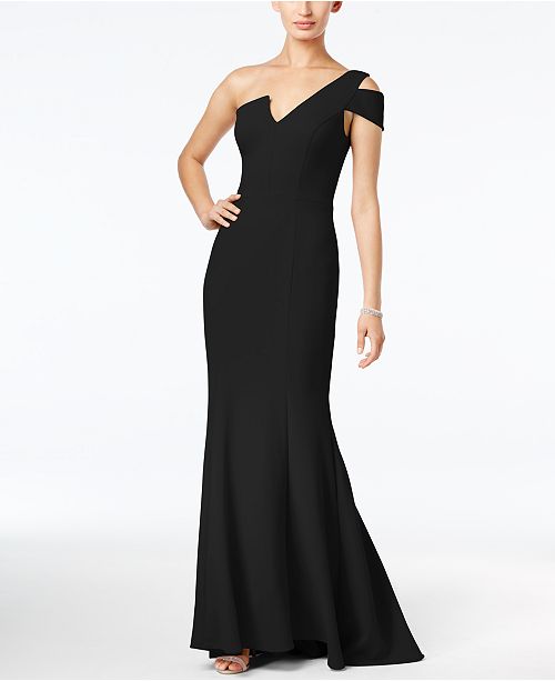Betsy Adam One Shoulder A Line Gown Reviews Dresses Women