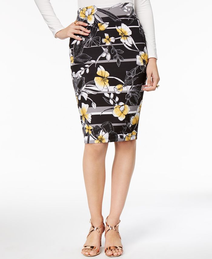 Thalia Sodi Printed Scuba Pencil Skirt, Created for Macy's - Macy's