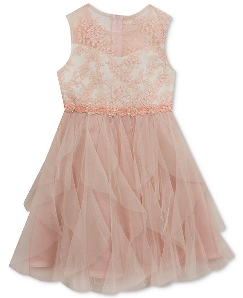 Rare Editions Floral-Embroidered Bodice Dress, Little Girls & Reviews - Dresses - Kids - Macy&#39;s