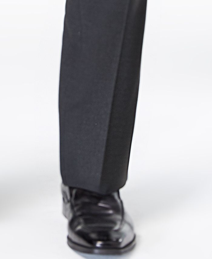 Tommy Hilfiger Men's Slim-Fit Stretch Performance Charcoal Birdseye ...