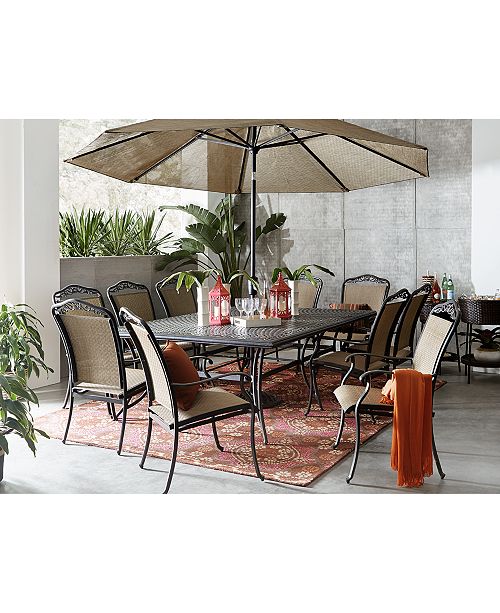 Beachmont Ii Outdoor 11 Pc Dining Set 84 X 60 Dining Table And 10 Dining Chairs Created For Macy S