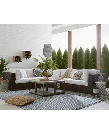 Furniture - Viewport Outdoor 6-Pc. Modular Seating Set (3 Corner Units and 3 Armless Units) with Sunbrella&reg; Cushions