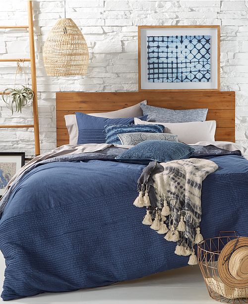 Tommy Hilfiger Blues Vintage Pleated Bedding Collection
