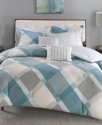 Mckenzie King Bed Pillow Cover Set in Wistful Gray-blue-white