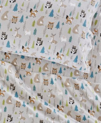 Novelty Printed Cotton Flannel 4-Pc. Sheet Set, King