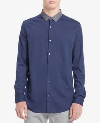 Calvin Klein Men's Contrast Collar Shirt - Macy's
