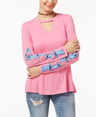 Hybrid - Juniors' Disney Stitch Choker T-Shirt
