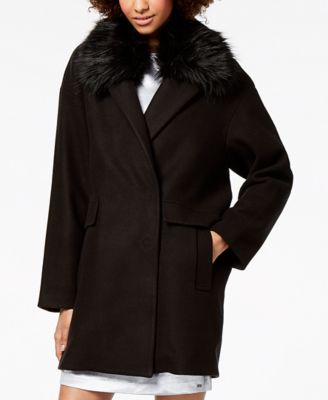 Armani Exchange - Faux-Fur-Collar Coat