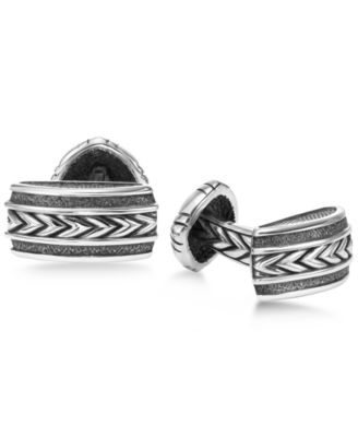 Scott Kay - Men's Engraved Chevron Cuff Links in Sterling Silver