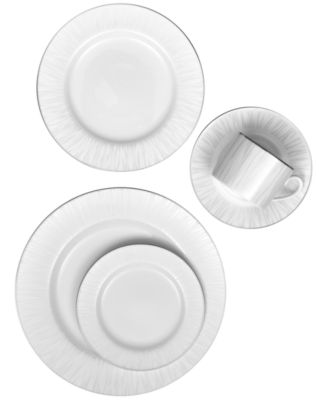 Noritake Glacier Platinum Dinnerware Collection In White