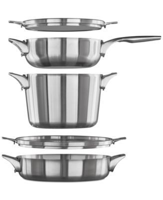 Calphalon Premier Space-Saving Stainless Steel 5-Qt. Sauté Pan & Lid -  Macy's