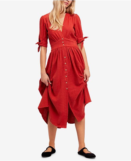 Free People Love Of My Life Cotton Midi Shirtdress Reviews Dresses Women Macy S