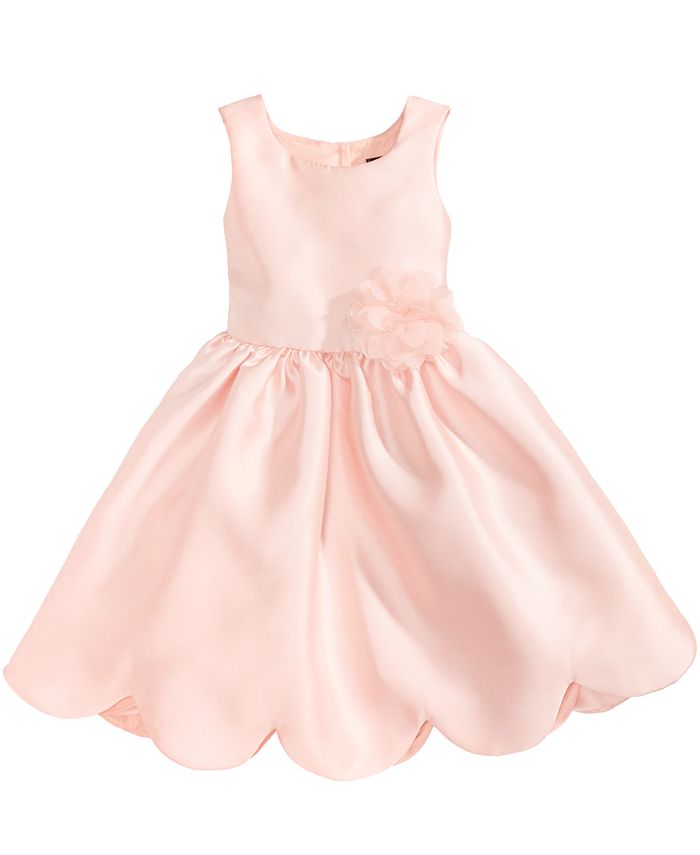 Pink & Violet Satin Scalloped-Hem Dress, Little Girls - Macy's