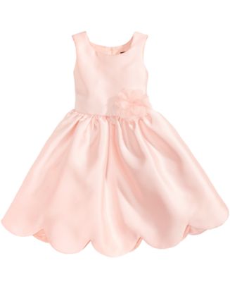 Pink & Violet Satin Scalloped-Hem Dress, Little Girls - Macy's