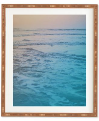 Deny Designs - Leah Flores Cotton Candy Waves Bamboo Framed Wall Art