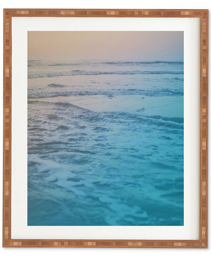 Deny Designs - Leah Flores Cotton Candy Waves Bamboo Framed Wall Art
