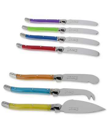 French Home - Laguiole 7-Pc. Jewel Colors Cheese Knife & Spreader Set