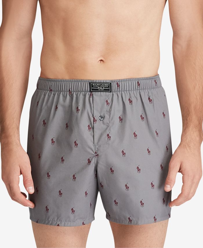 Polo Ralph Lauren Men's Logo-Print Cotton Boxers & Reviews - Underwear ...