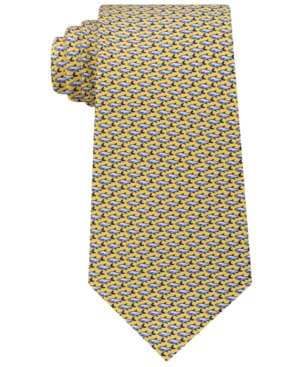 TOMMY HILFIGER Men'S Conversational Fish Silk Tie in Yellow | ModeSens