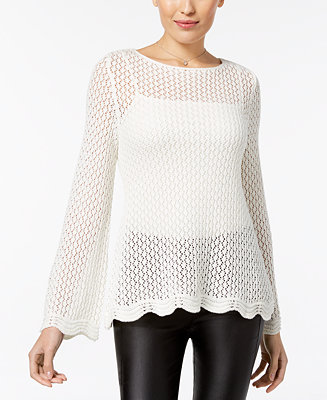 Style & Co Crocheted Sweater, Created for Macy's - Macy's
