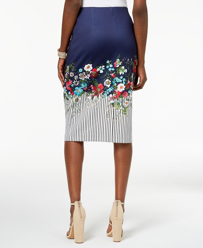 ECI Printed Midi Pencil Skirt, Created for Macy's & Reviews - Skirts ...