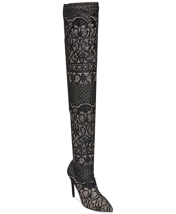 Steve Madden Women's Tiffy Over-The-Knee Lace Boots - Macy's